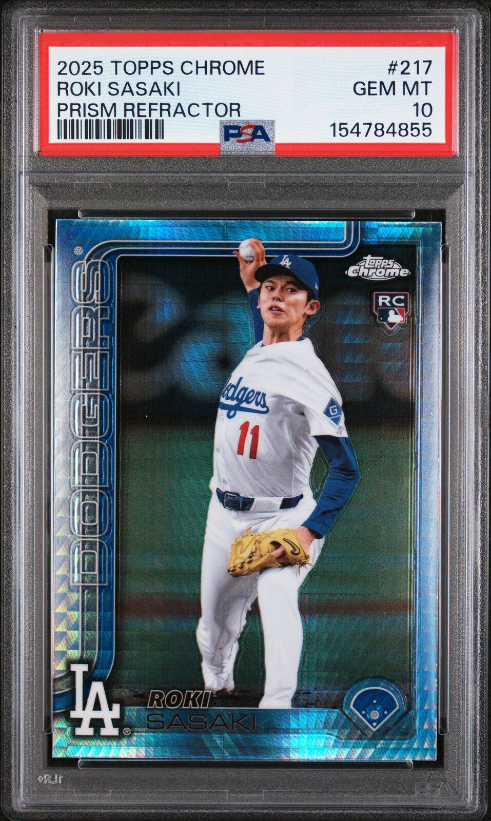 MLB 2025 TOPPS CHROME 佐々木朗希 PRISM REFRACTOR #217 PSA 10 鑑定済