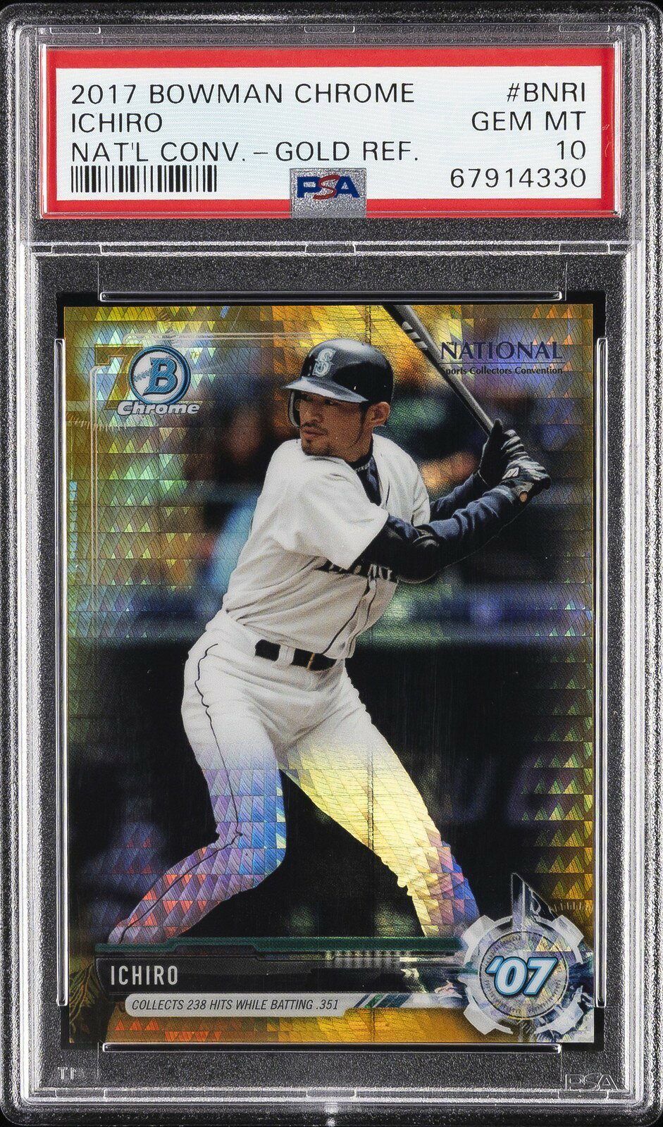 MLB 2017 BOWMAN CHROME NATIONAL CONVENTION イチロー GOLD REFRACTOR #BNRI 49/50 PSA10 鑑定済