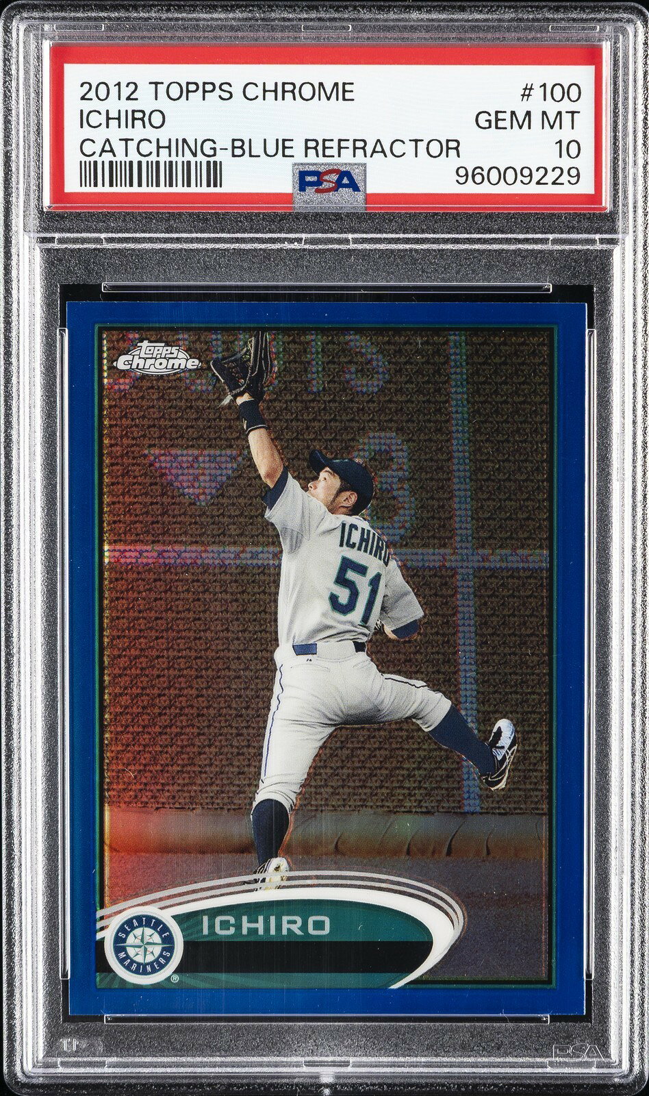 MLB 2012 TOPPS CHROME イチロー BLUE REFRACTOR #100 62/199 PSA10 鑑定済