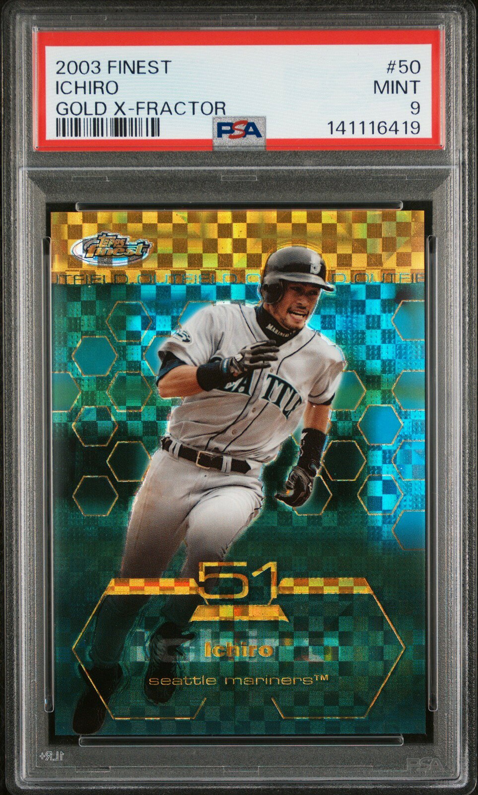 MLB 2003 FINEST イチロー GOLD X-FRACTOR #50 83/199 PSA 9 鑑定済