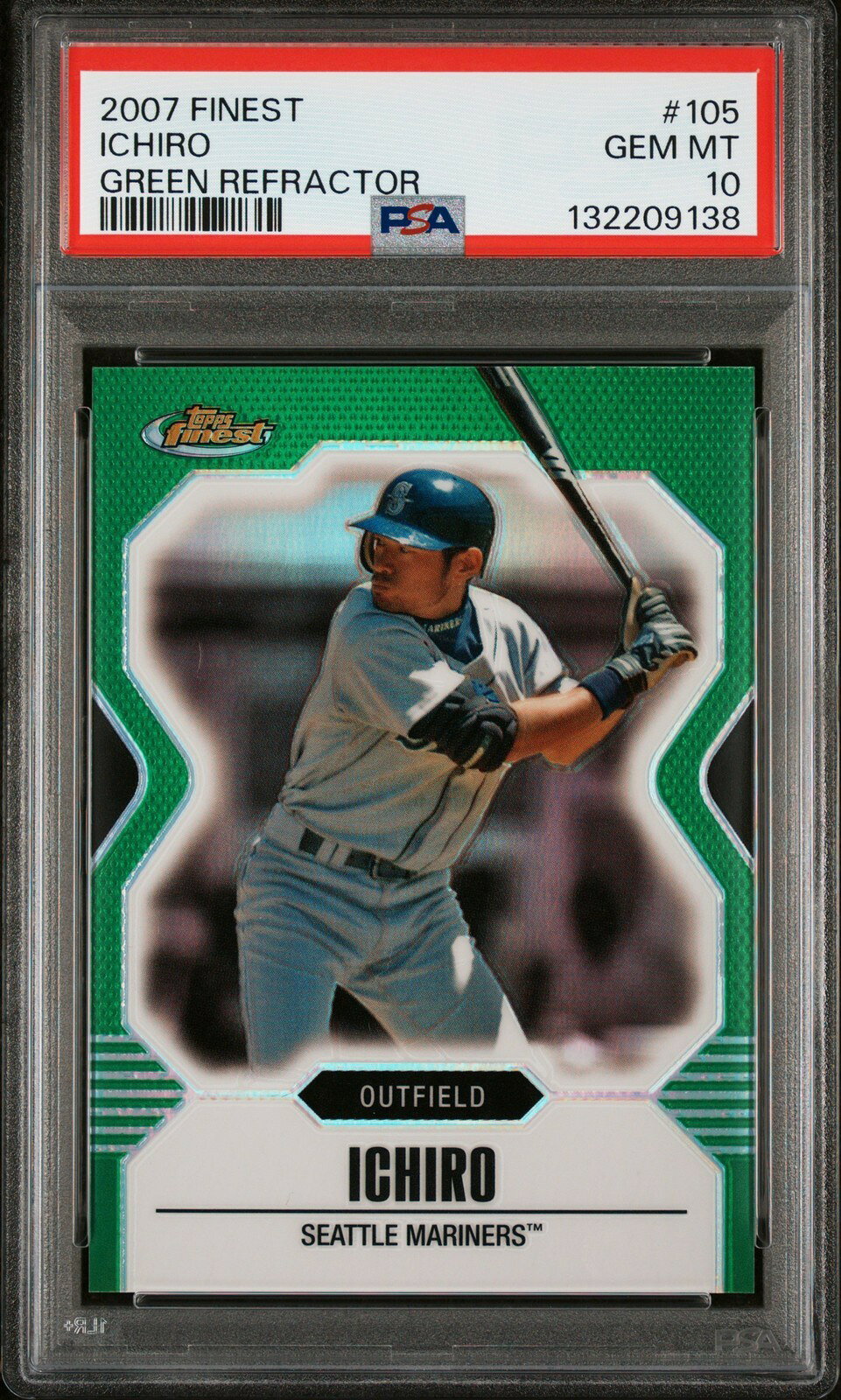 MLB 2007 FINEST イチロー GREEN REFRACTOR #105 199/199 PSA 10 鑑定済