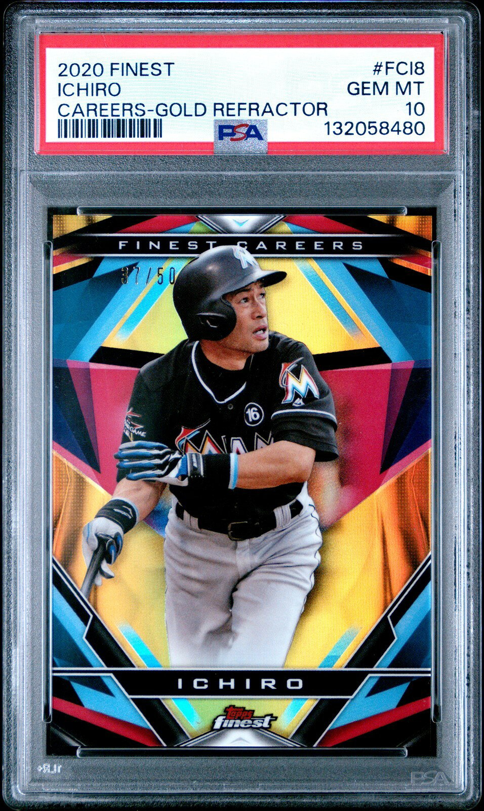 MLB 2020 FINEST CAREERS イチロー GOLD REFRACTOR #FCI8 37/50 PSA10 鑑定済