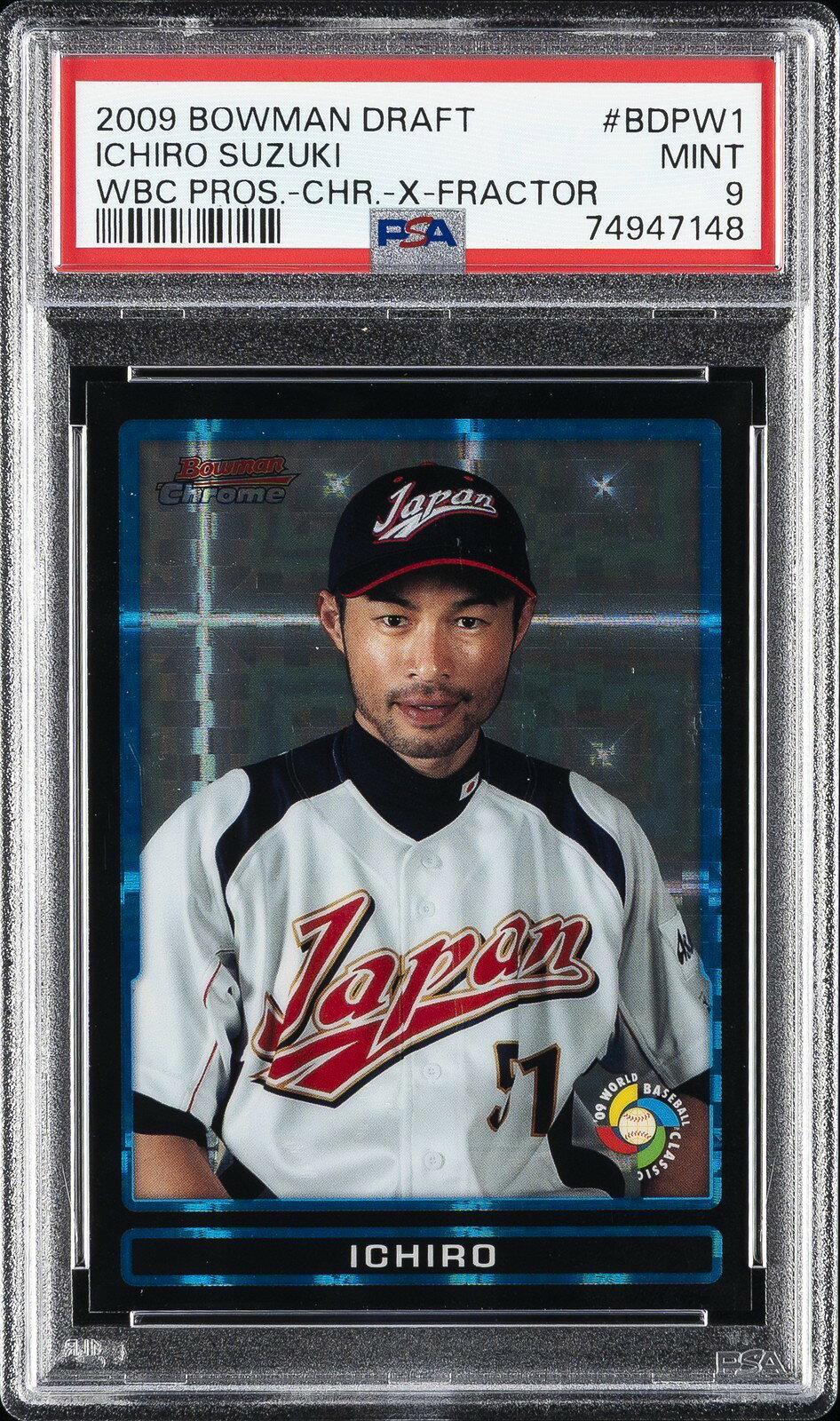 MLB 2009 BOWMAN DRAFT WBC PROSPECTS CHROME イチロー X-FRACTOR 126/199 PSA 9 鑑定済