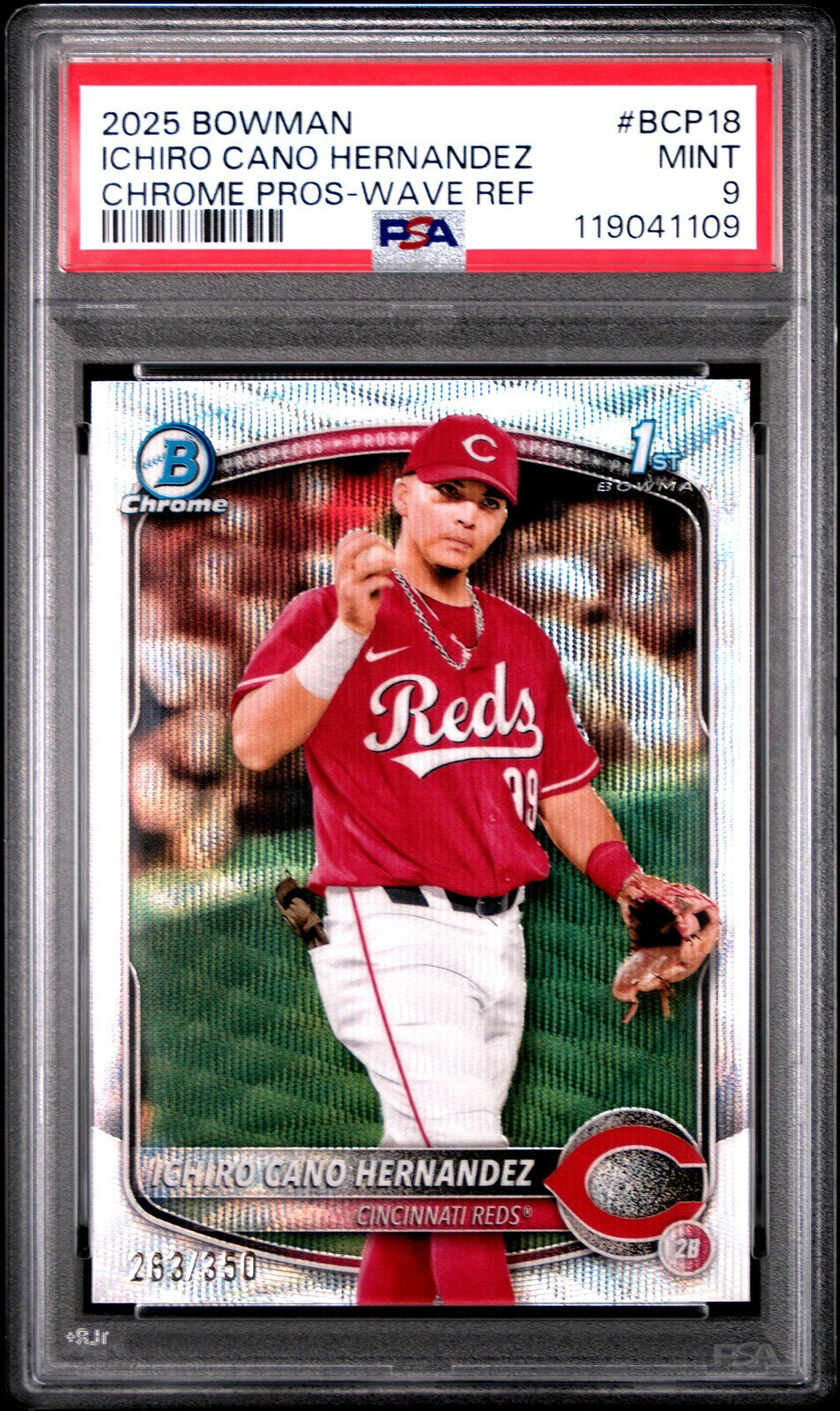 MLB 2025 BOWMAN CHROME PROSPECTS イチロー・カノ・ヘルナンデス WAVE REFRACTOR 263/350 PSA 9 鑑定済