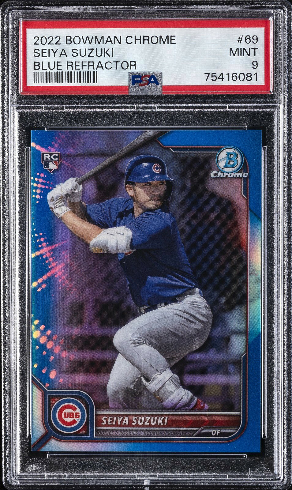MLB 2022 BOWMAN CHROME 鈴木誠也 ルーキー BLUE REFRACTOR #69 /150 PSA9 鑑定済