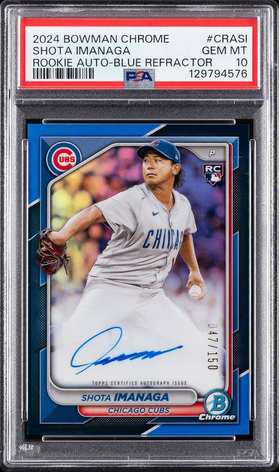 MLB 2024 BOWMAN CHROME 今永昇太 ルーキーオート 47/150 #CRASI PSA10 鑑定済