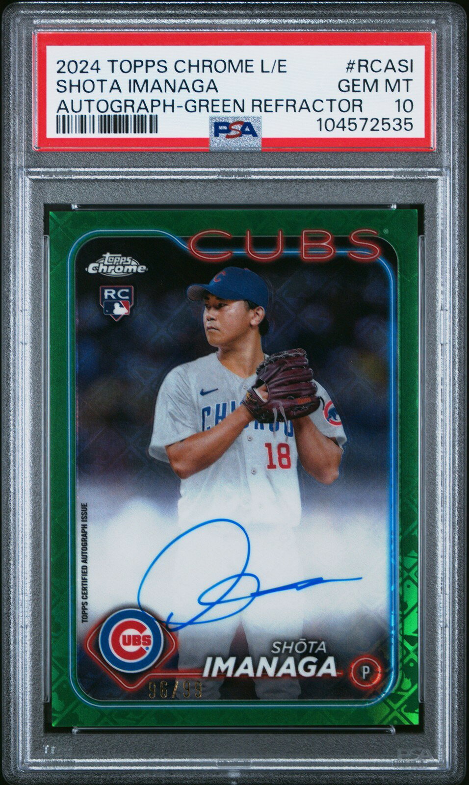 MLB 2024 Green Refractor 今永昇太 #RCASI 96/99 PSA10 鑑定済