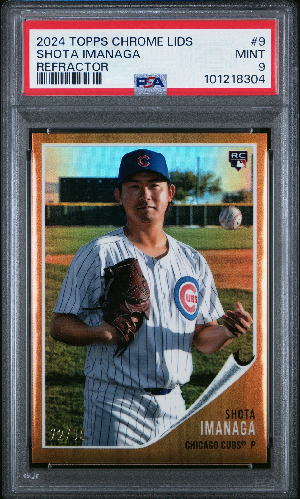 MLB 2024 TOPPS CHROME LIDS 今永昇太 REFRACTOR #9 72/99 PSA 9 鑑定済