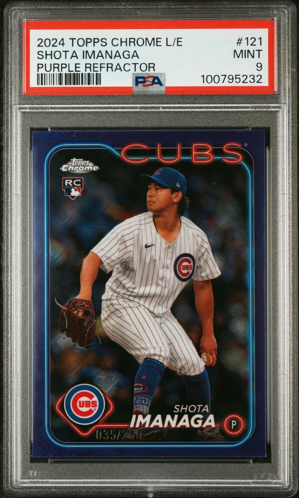 MLB 2024 TOPPS CHROME LOGOFRACTOR EDITION 今永昇太 PURPLE REFRACTOR 35/250 PSA 9 鑑定済
