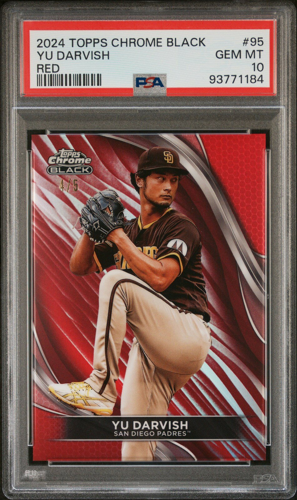 MLB 2024 Topps Chrome Black ダルビッシュ有 Red Refractor #95 4/5 PSA 10 鑑定済
