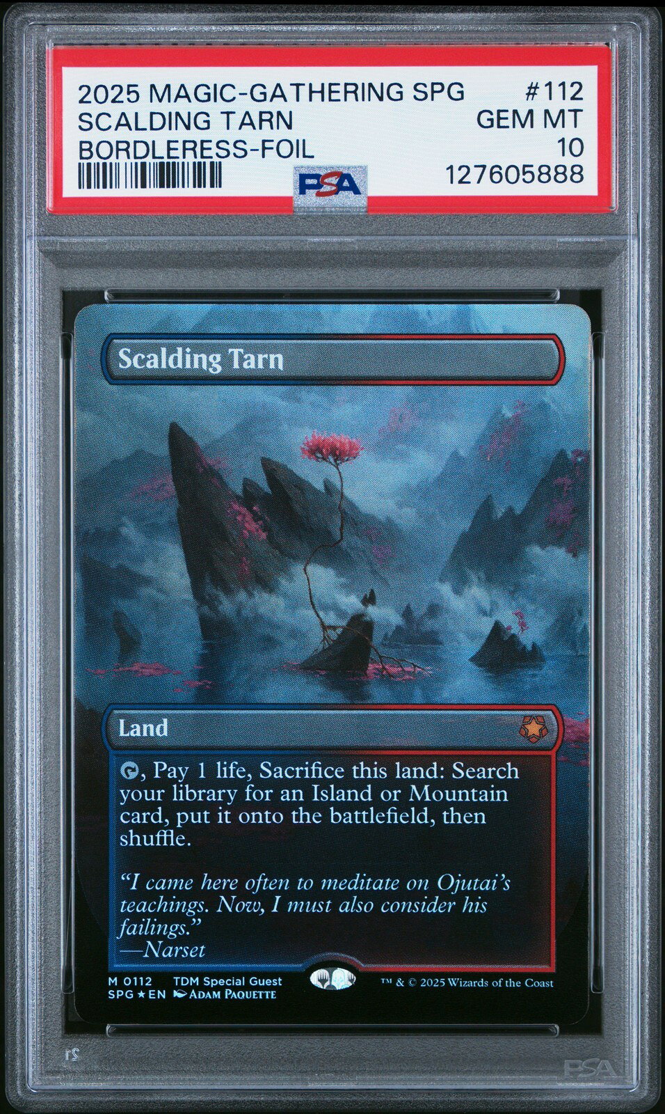 MTG英語版 2025 TARKIR: DRAGONSTORM SPECIAL GUESTS BORDLERESS-FOIL SCALDING TARN PSA 10 鑑定済