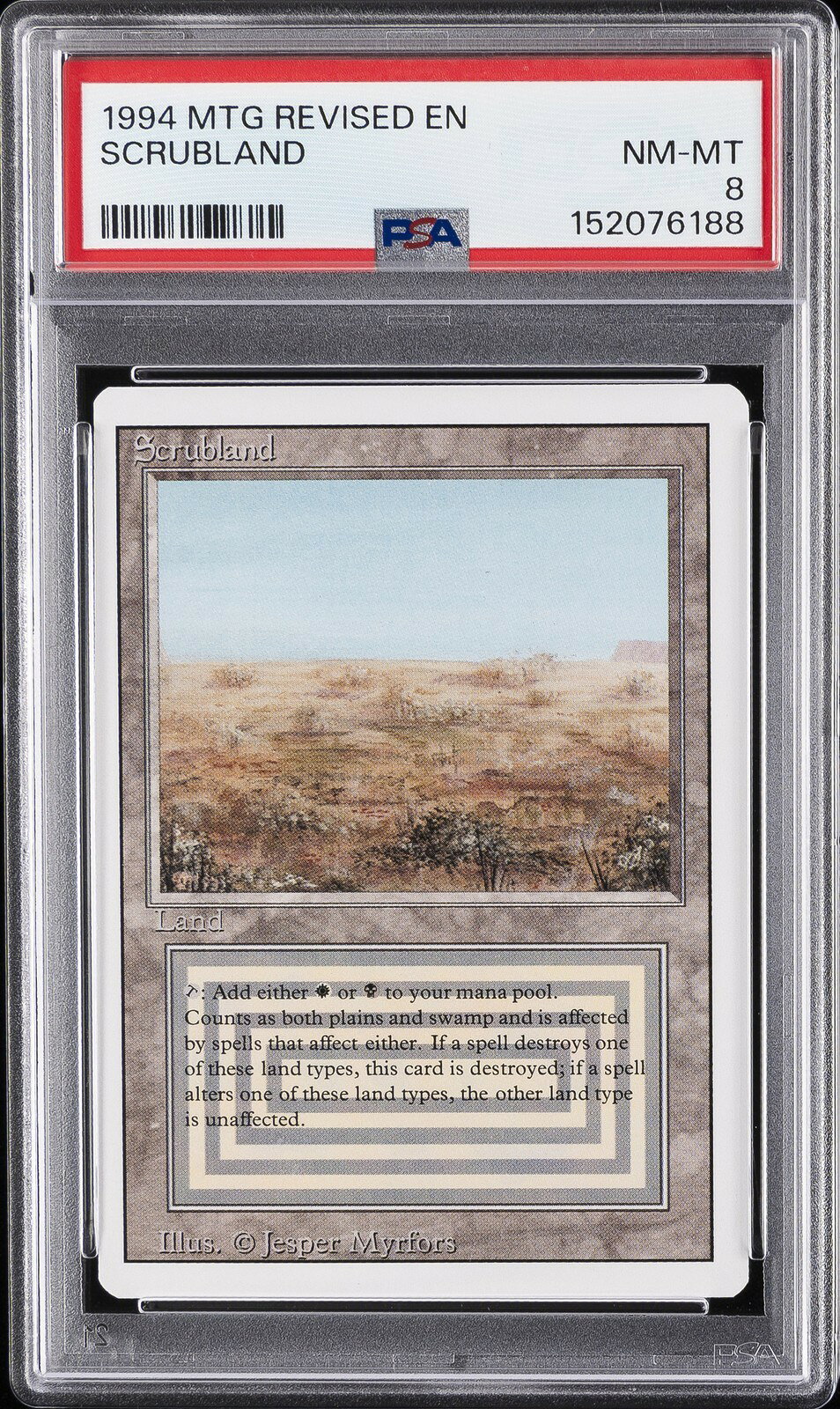MTG英語版 1994 Revised Edition Scrubland スクラブランド PSA 8 鑑定済