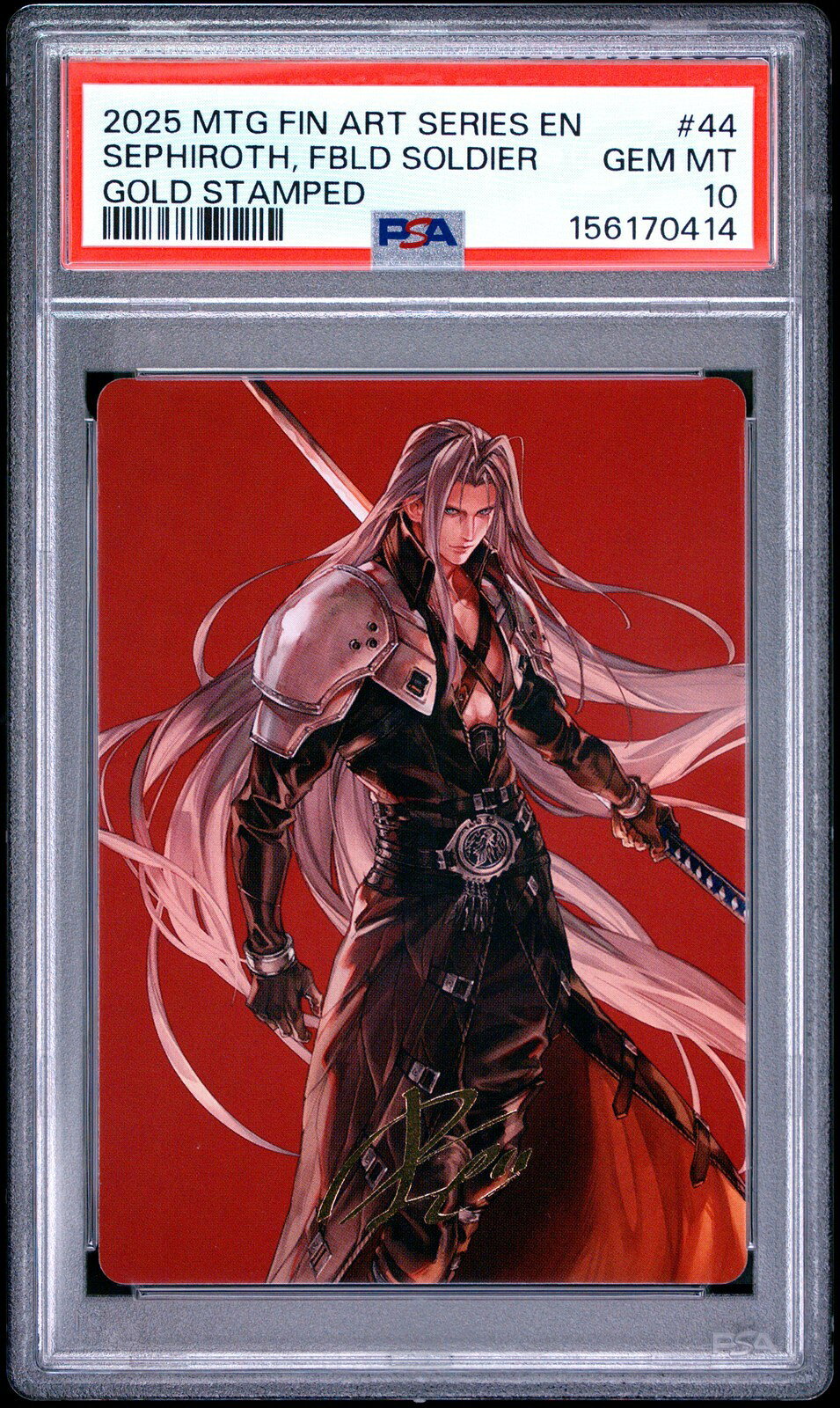 MTG英語版 2025 ファイナルファンタジー アートシリーズ セフィロス Sephiroth, Fabled Soldier ゴールドスタンプ PSA 10 鑑定済