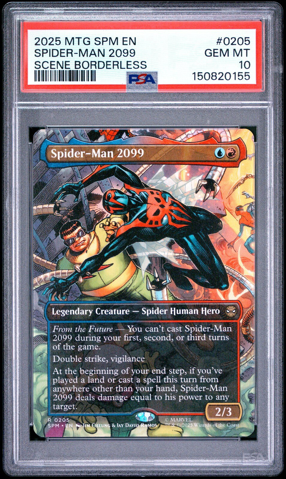 MTG英語版 2025 MARVEL'S SPIDER-MAN SCENE BORDERLESS SPIDER-MAN 2099 #0205 PSA 10 鑑定済