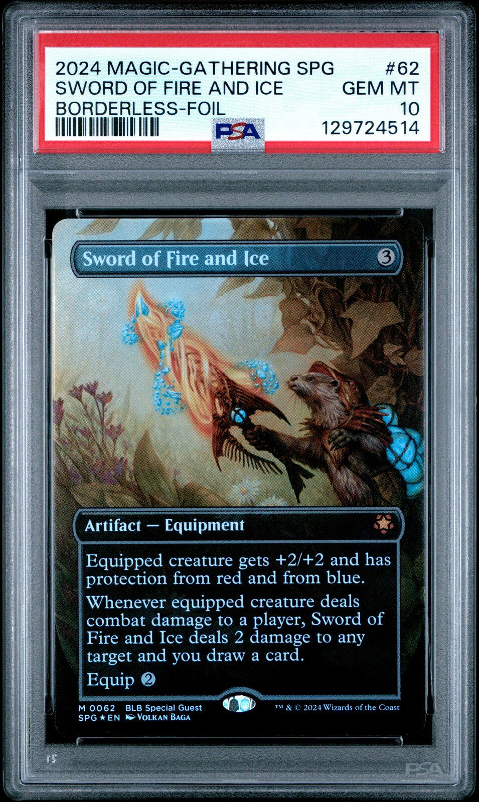 MTG英語版 2024 Bloomburrow Special Guests Sword of Fire and Ice Borderless-Foil PSA 10 鑑定済