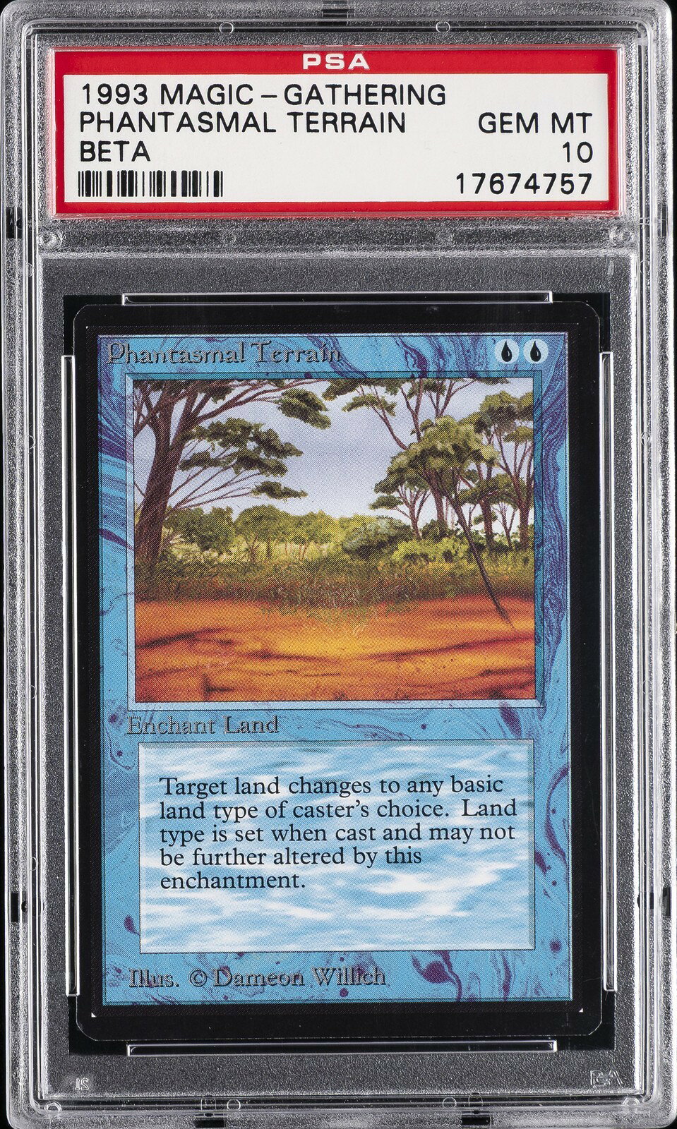 MTG英語版 1993 マジック：ザ・ギャザリング ベータ Phantasmal Terrain 通常 PSA 10 鑑定済