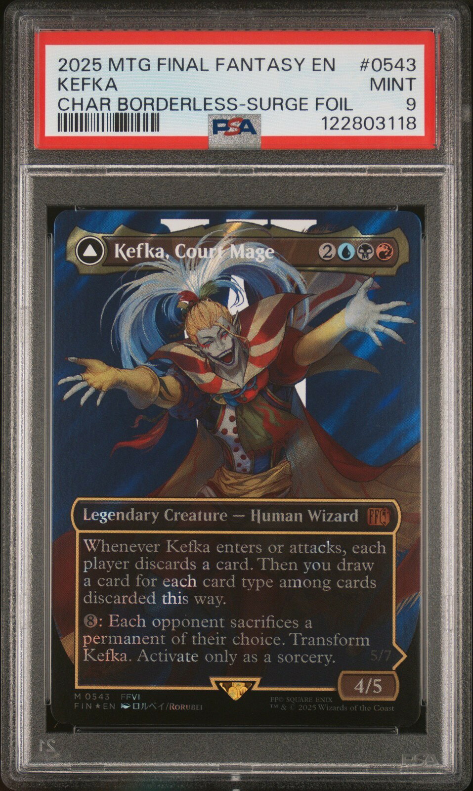 MTG英語版 2025 ファイナルファンタジー #0543 Kefka, Court Mage/Kefka, Ruler of Ruin PSA 9 鑑定済【中古】