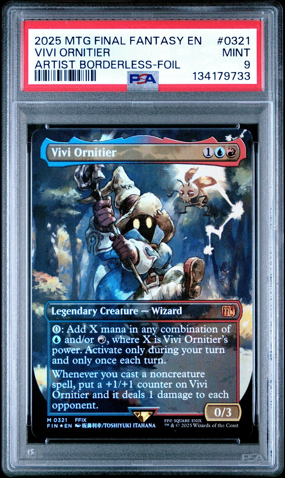 MTG英語版 2025 FINAL FANTASY VIVI ORNITIER ARTIST BORDERLESS-FOIL #0321 PSA 9 鑑定済