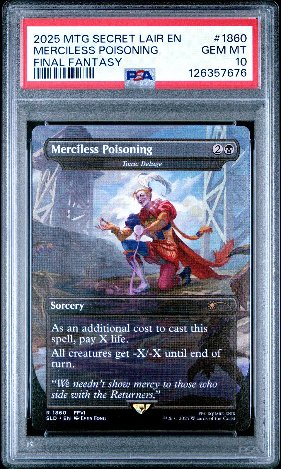 MTG英語版 2025 SECRET LAIR DROP FINAL FANTASY: GAME OVER MERCILESS POISONING PSA 10 鑑定済