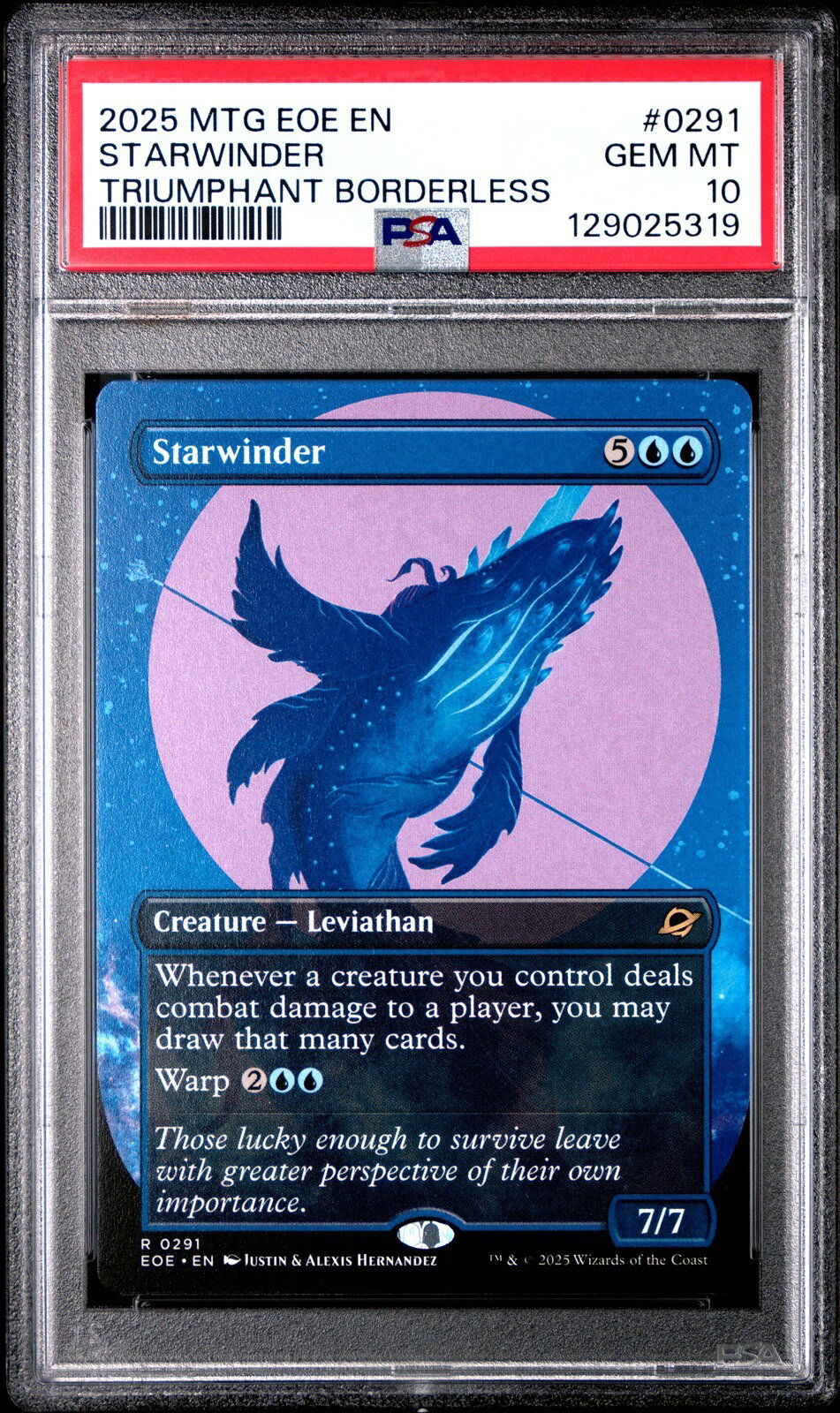 MTG英語版 2025 EDGE OF ETERNITIES TRIUMPHANT BORDERLESS STARWINDER #0291 PSA 10 鑑定済