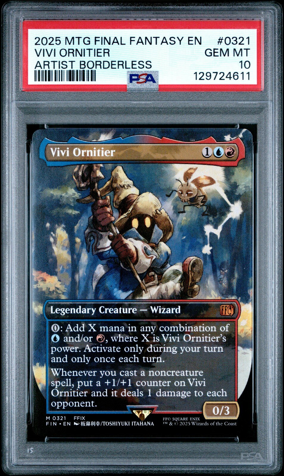 MTG英語版 2025 FINAL FANTASY VIVI ORNITIER ARTIST BORDERLESS #0321 PSA 10 鑑定済