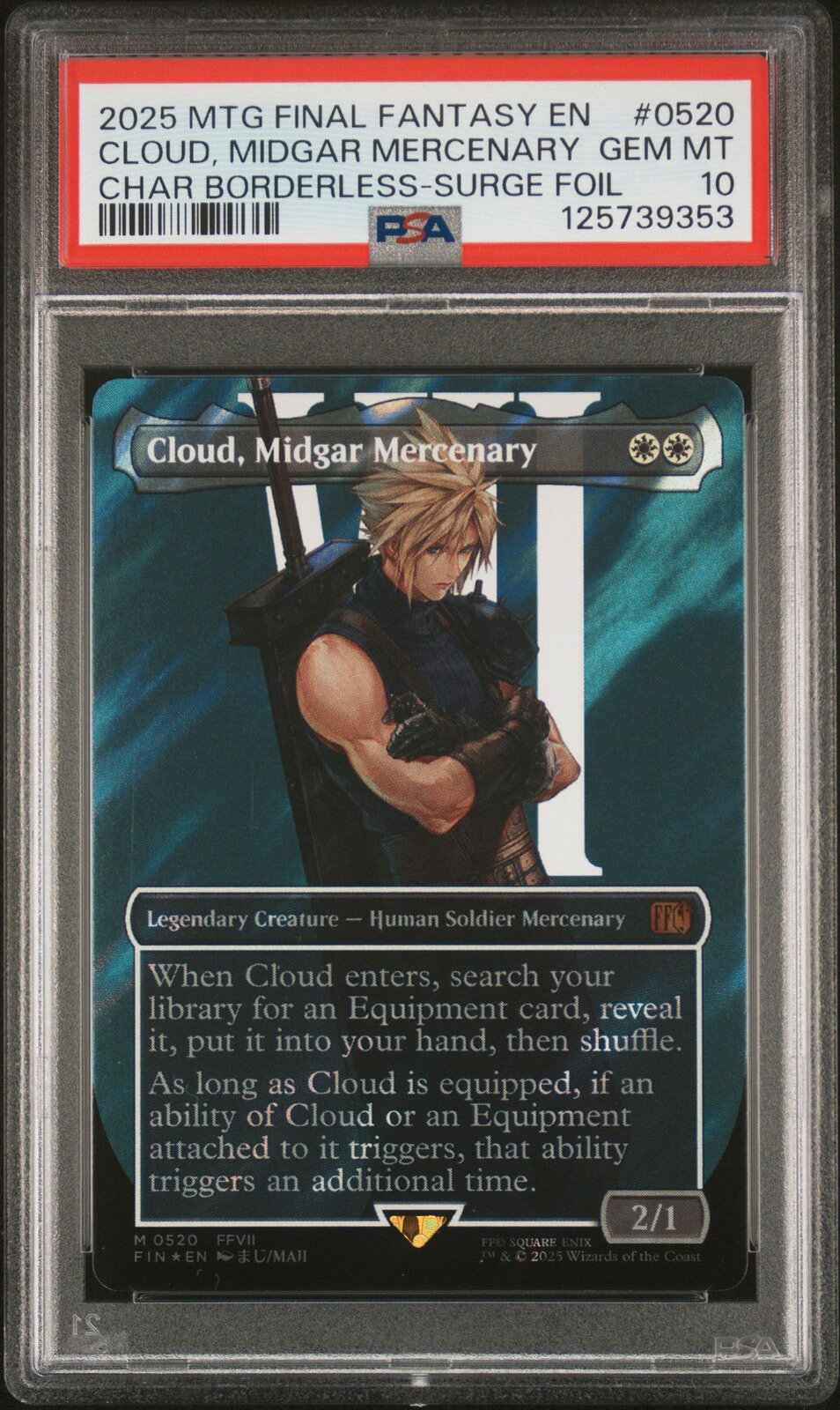 MTG英語版 2025 FINAL FANTASY CLOUD, MIDGAR MERCENARY #0520 PSA 10 鑑定済