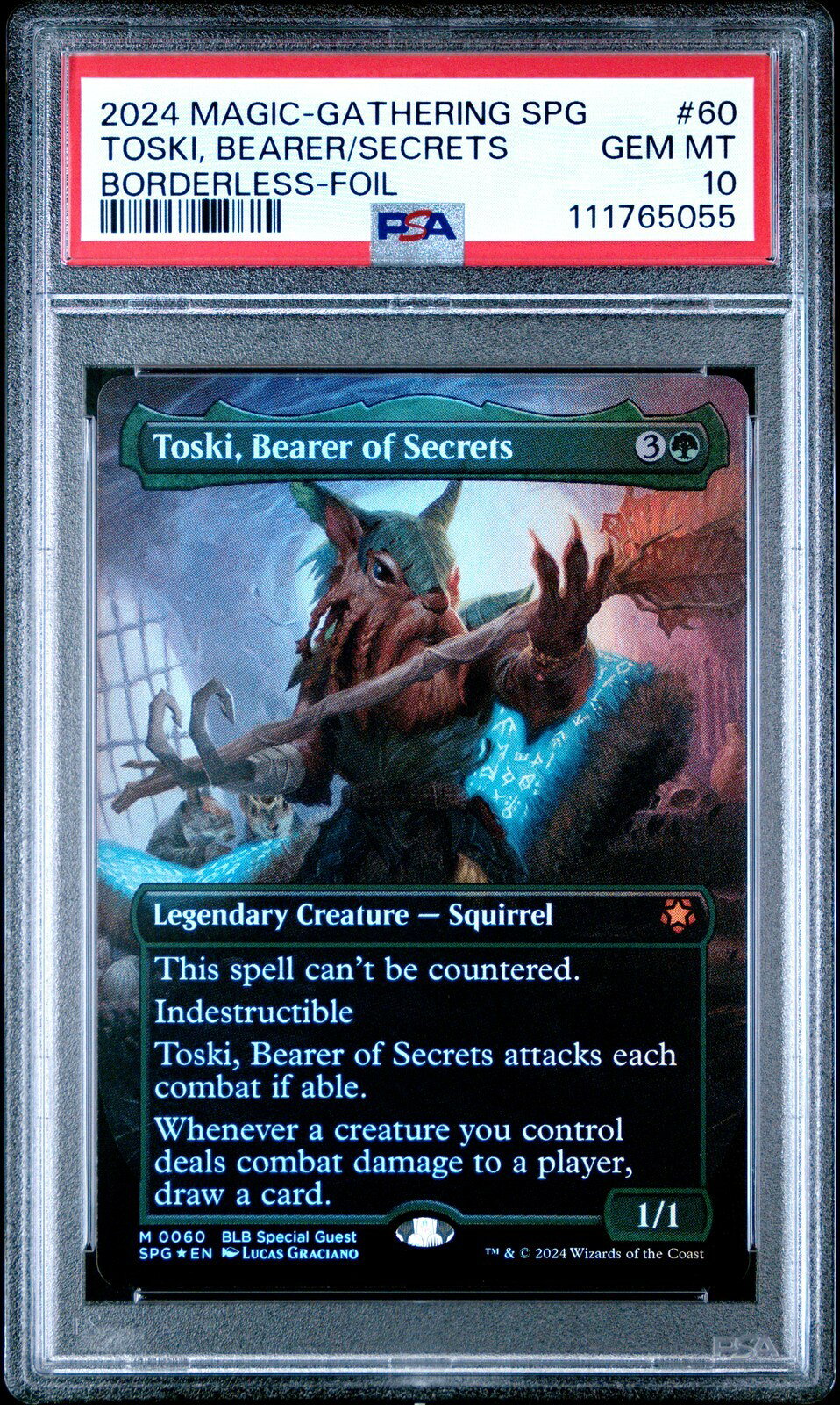 MTG英語版 2024 Bloomburrow Special Guests Toski, Bearer of Secrets #60 PSA 10 鑑定済