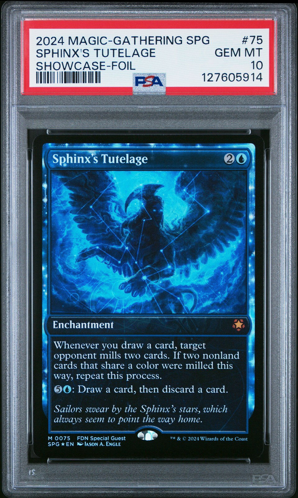 MTG英語版 2024 MTG Foundations Special Guests Sphinx's Tutelage Showcase Foil #75 PSA 10 鑑定済