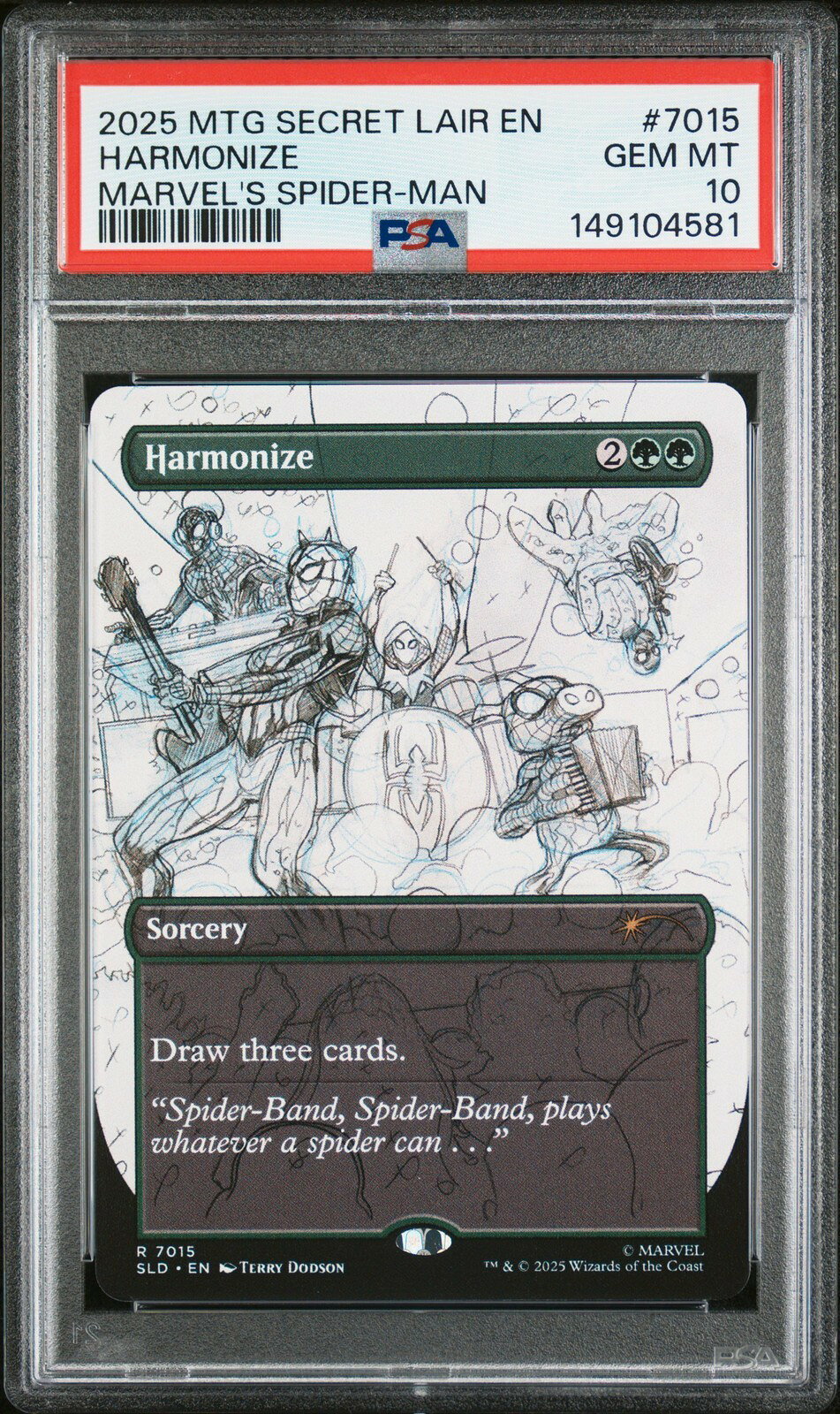 MTG英語版 2025 SECRET LAIR DROP MARVEL'S SPIDER-MAN HARMONIZE #7015 PSA 10 鑑定済
