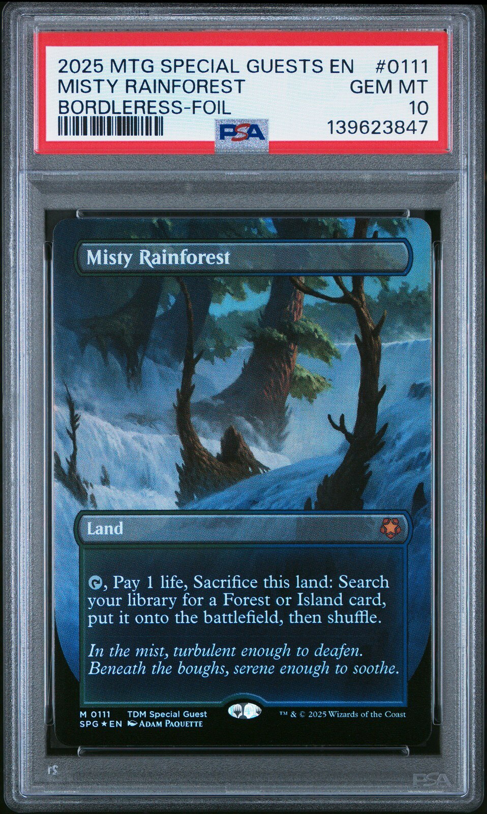 MTG英語版 2025 TARKIR: DRAGONSTORM SPECIAL GUESTS MISTY RAINFOREST #0111 PSA 10 鑑定済