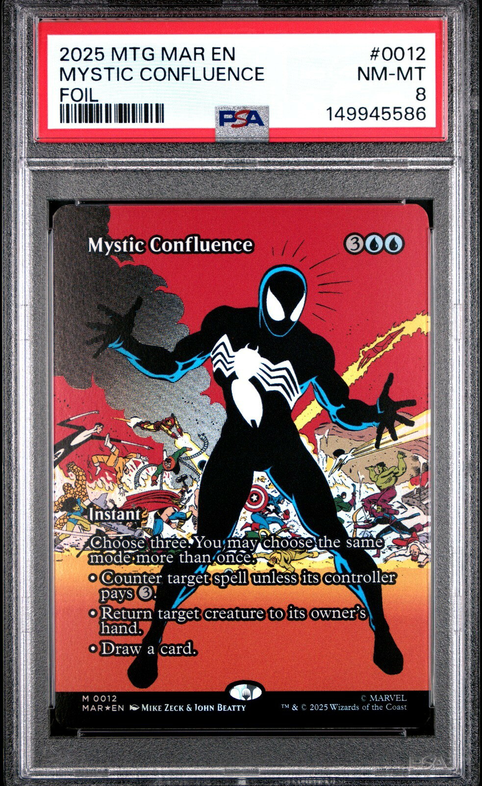 MTG英語版 2025 MARVEL'S SPIDER-MAN: SOURCE MATERIAL MYSTIC CONFLUENCE FOIL #0012 PSA 8 鑑定済