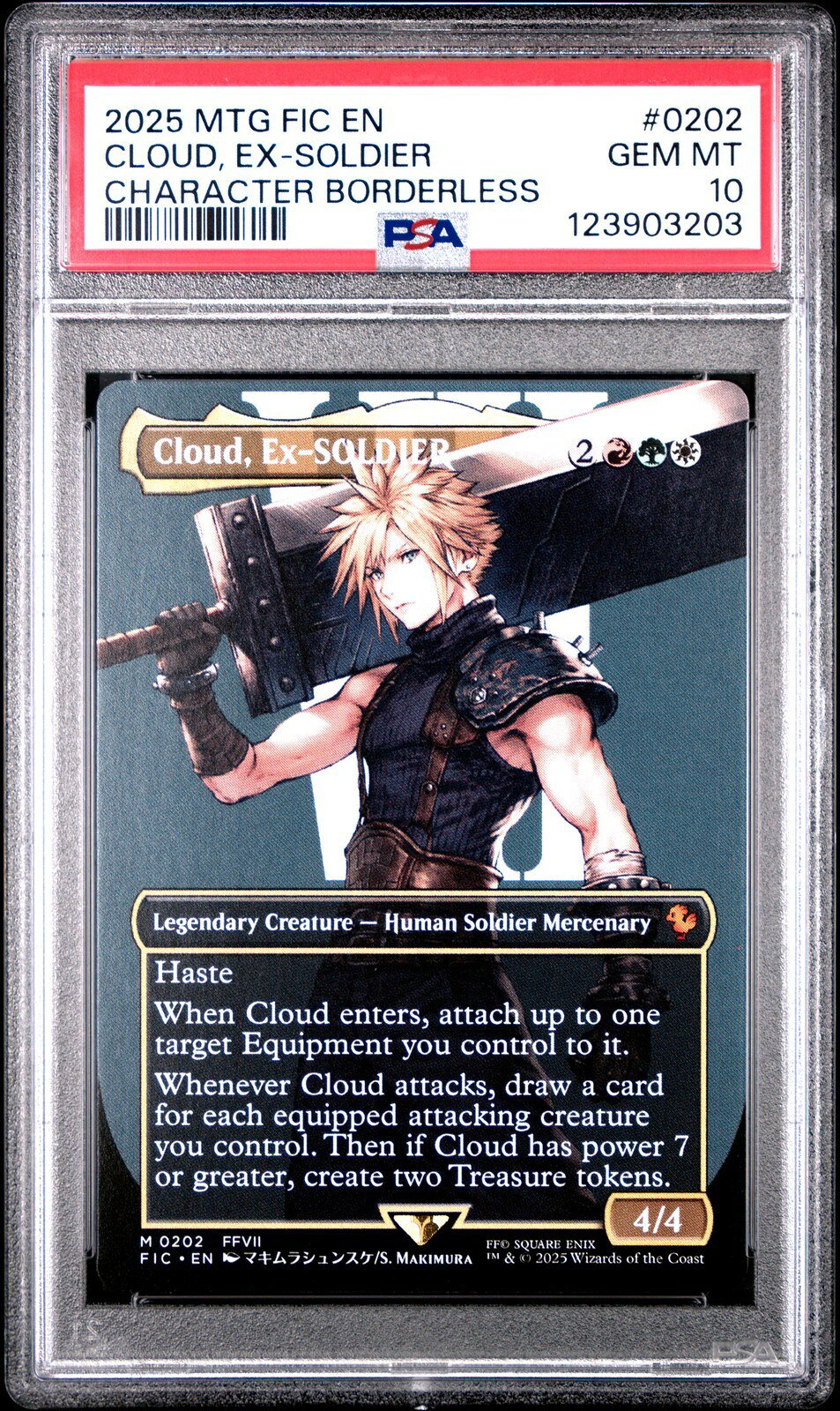 MTG英語版 2025 FINAL FANTASY COMMANDER CLOUD, EX-SOLDIER Borderless PSA 10 鑑定済