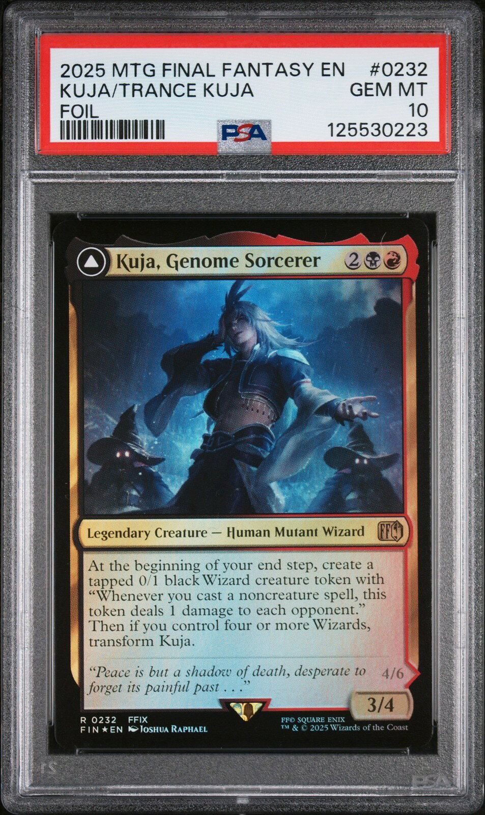 MTG英語版 2025 Final Fantasy Kuja, Genome Sorcerer/Trance Kuja, Fate Defied PSA10 鑑定済