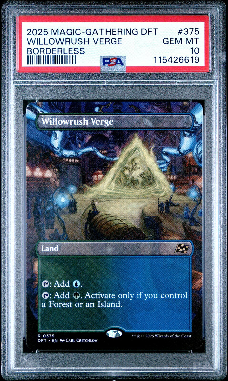 MTG英語版 2025 AETHERDRIFT エーサードリフト Willowrush Verge ウィローラッシュ・ヴァージ ボーダーレス #375 PSA 10 鑑定済