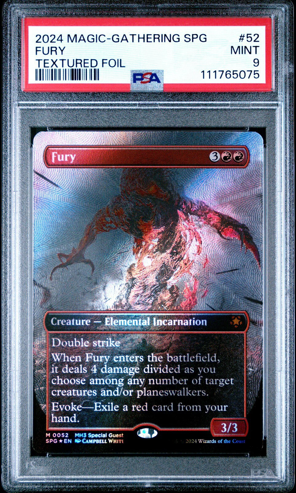 MTG英語版 2024 Modern Horizons 3 Special Guests Fury Textured Foil #52 PSA 9 鑑定済