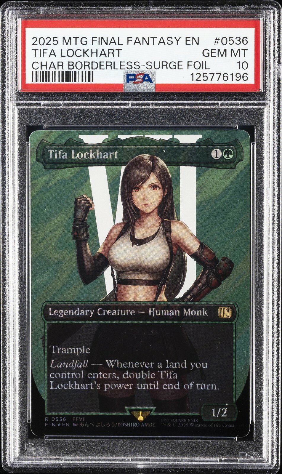 MTG英語版 2025 MTG FINAL FANTASY TIFA LOCKHART ティファ・ロックハート BORDERLESS-SURGE FOIL PSA 10 鑑定済