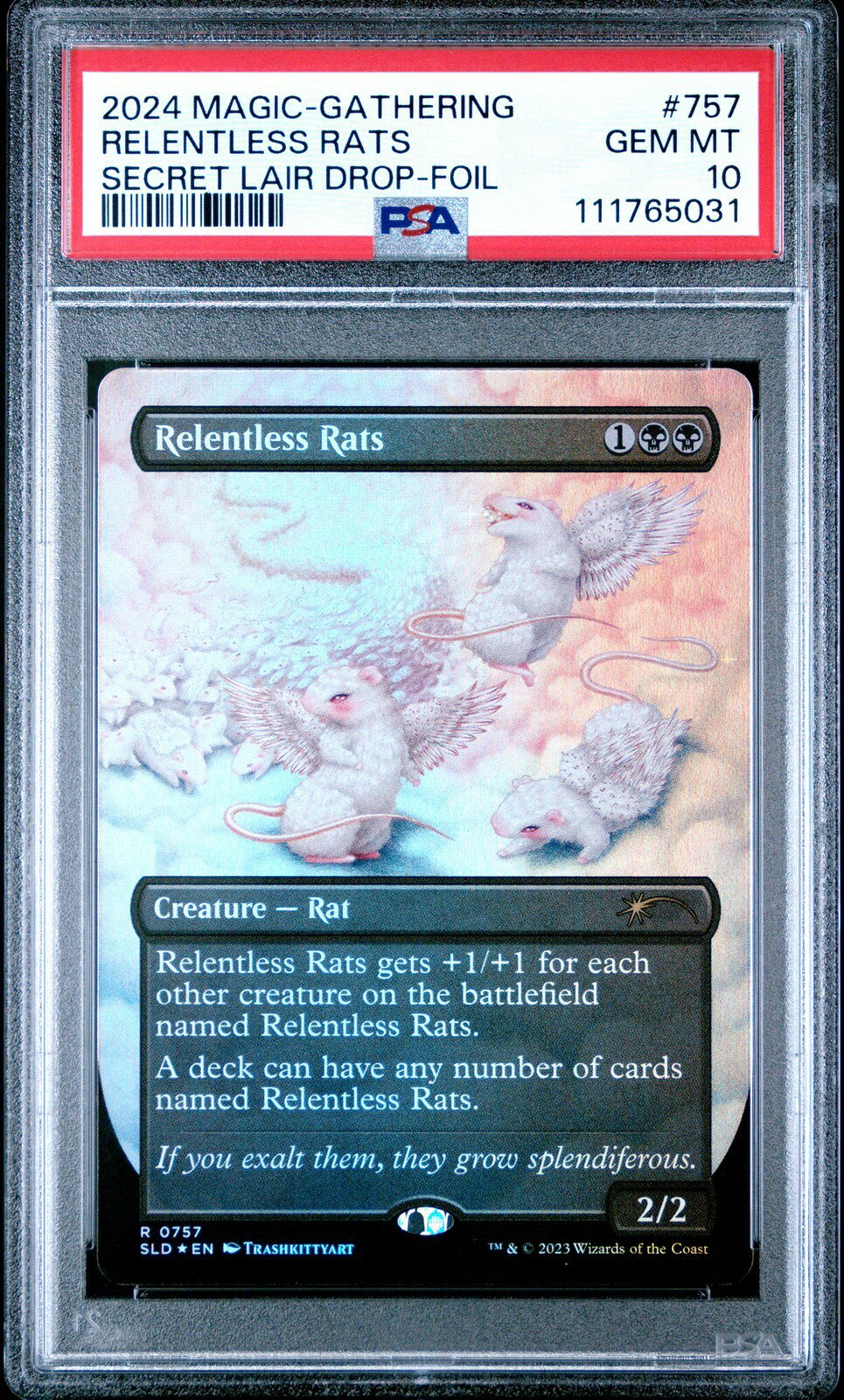 MTG英語版 2024 Secret Lair Drop Relentless Rats Foil #757 PSA 10 鑑定済【中古】