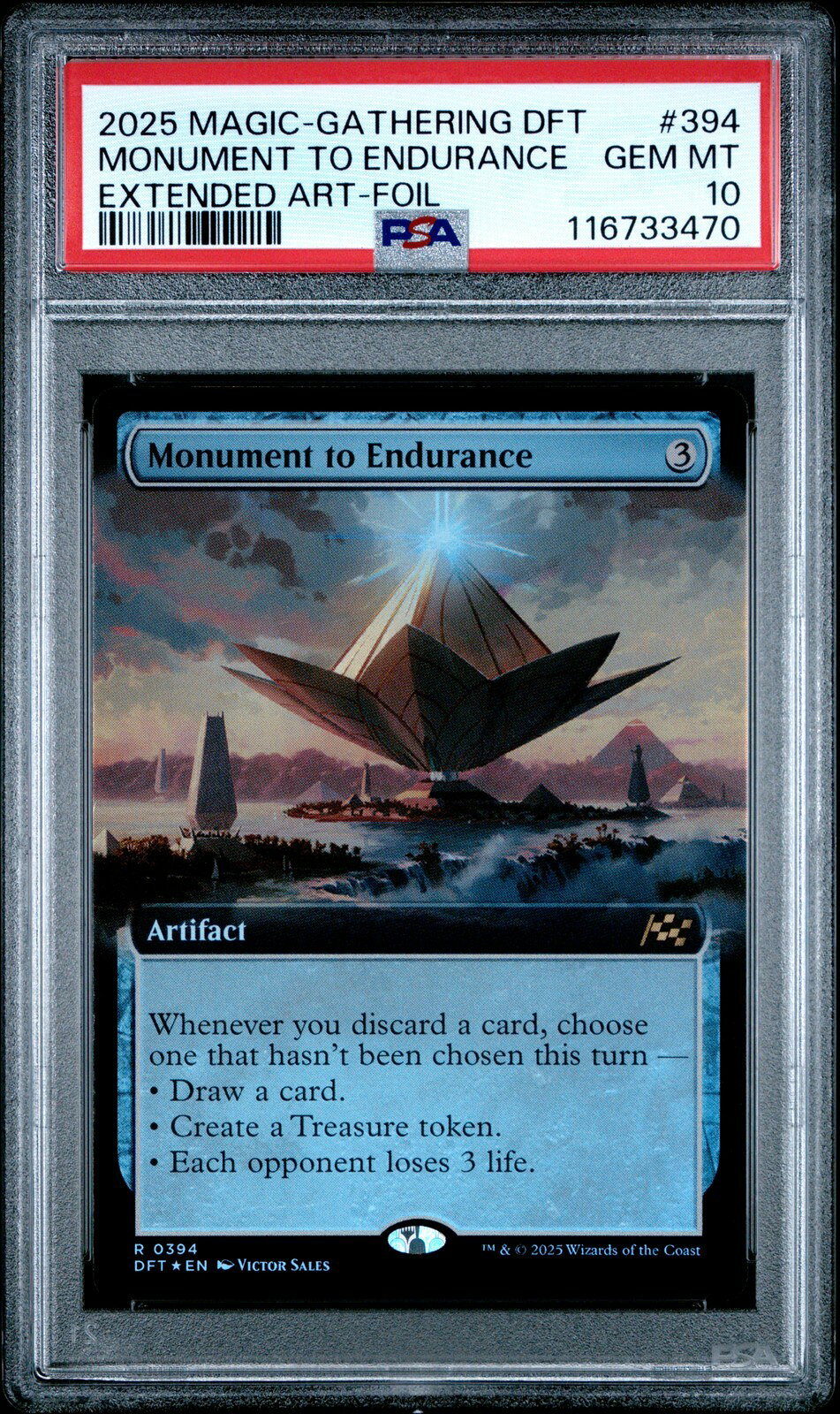 MTG英語版 2025 Aetherdrift Monument to Endurance エクステンデッド・アート・フォイル #394 PSA 10 鑑定済