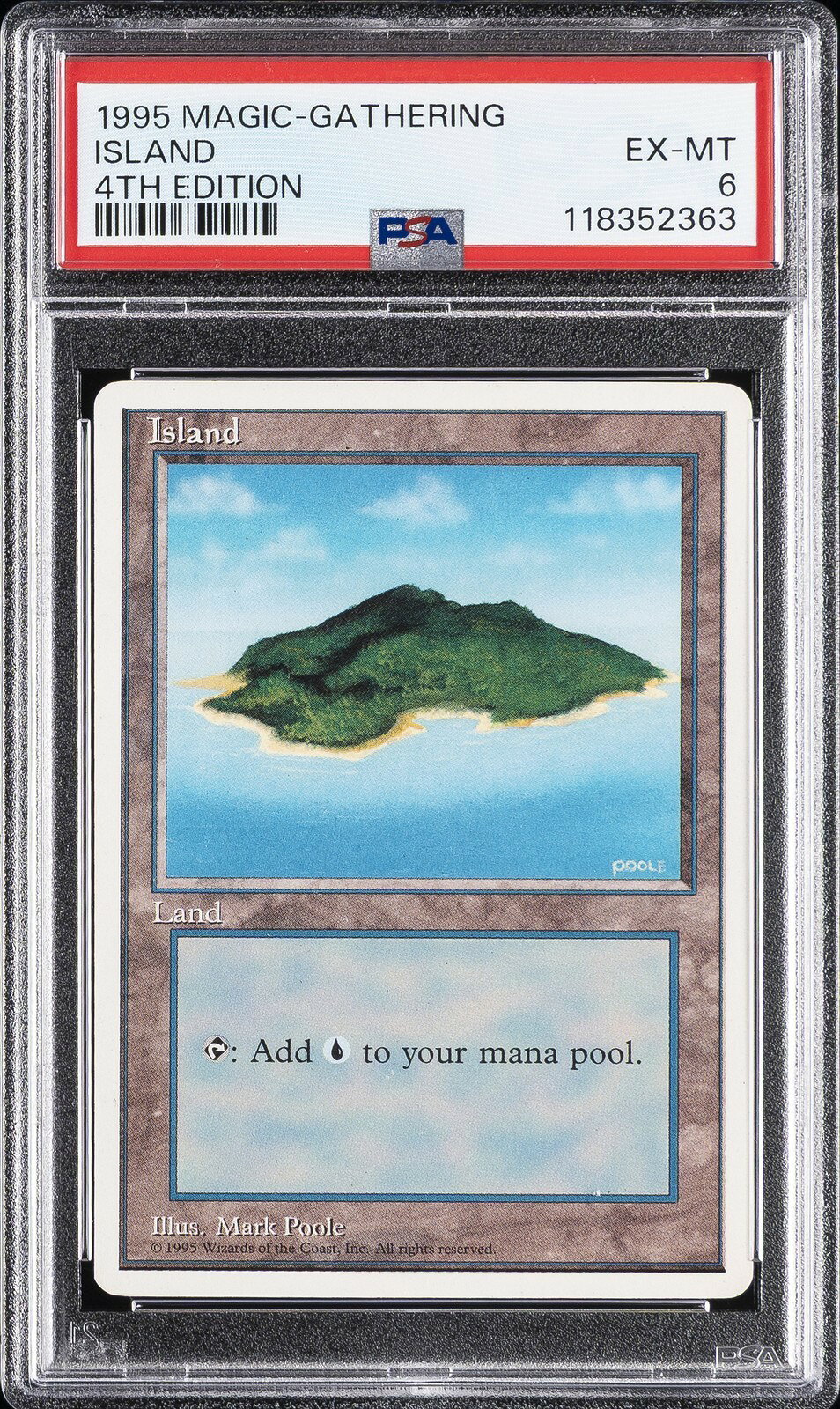 MTG英語版 1995 4th Edition Island 島 通常 なし PSA 6 鑑定済【中古】
