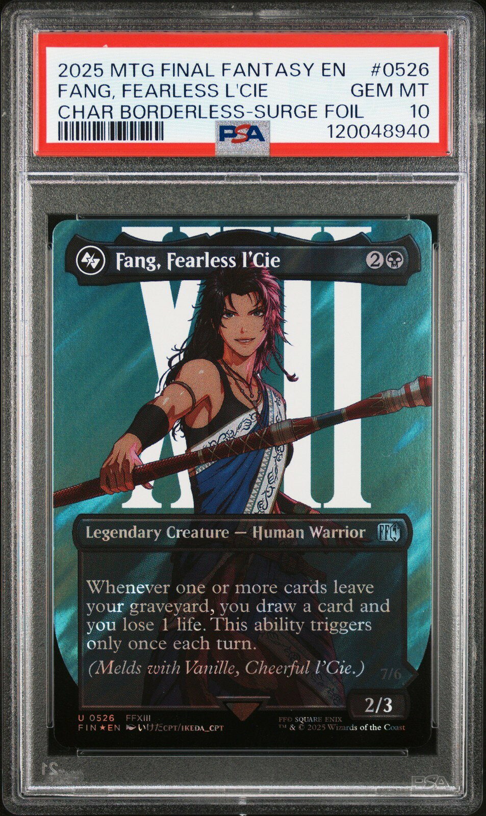MTG英語版 2025 ファイナルファンタジー FINAL FANTASY FANG, FEARLESS L'CIE #0526 PSA 10 鑑定済【中古】