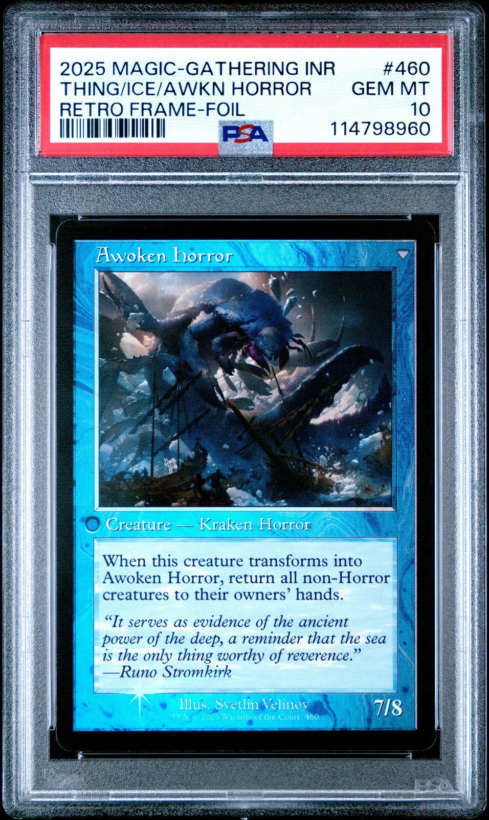 MTG英語版 2025 INNISTRAD REMASTERED AWOKEN HORROR/THING IN THE ICE #460 PSA 10 鑑定済