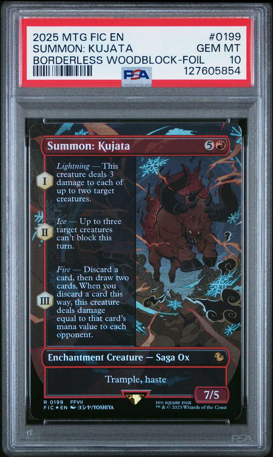 MTG英語版 2025 Final Fantasy Commander Summon: Kujata Borderless Woodblock-Foil PSA10 鑑定済