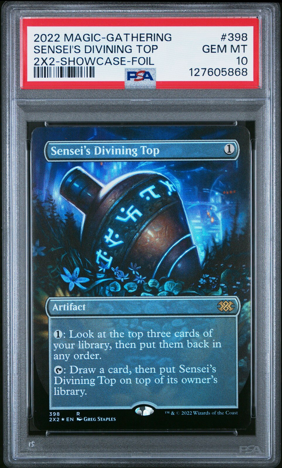 MTG英語版 2022 DOUBLE MASTERS 2022 SENSEI'S DIVINING TOP SHOWCASE FOIL #398 PSA 10 鑑定済
