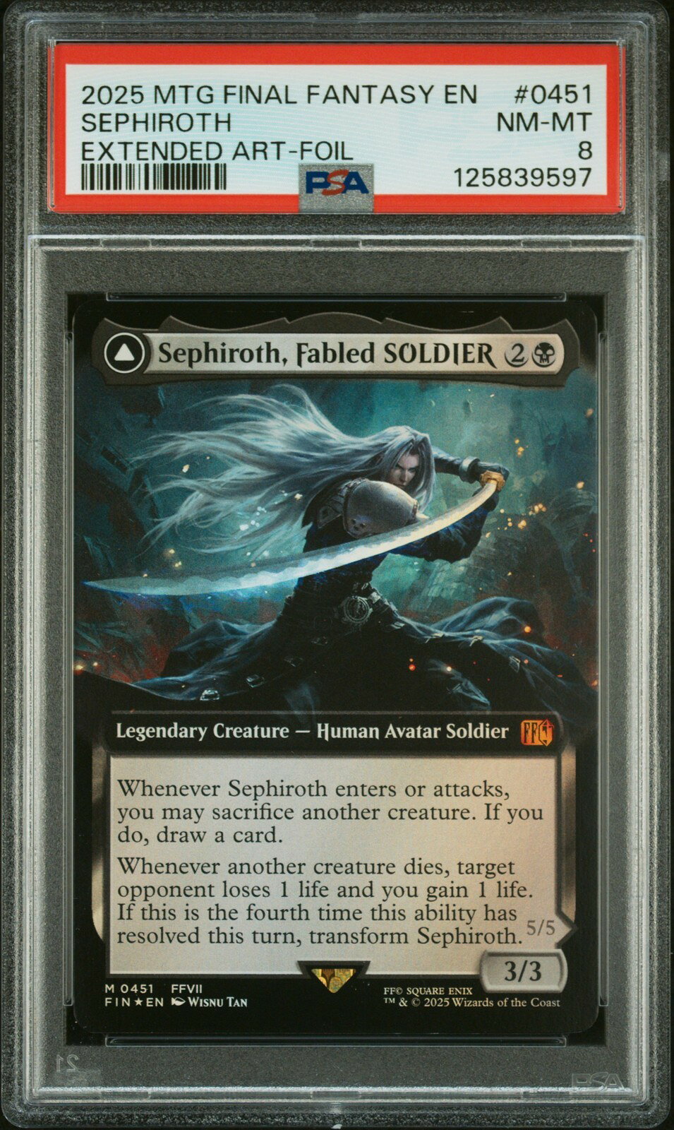 MTG英語版 ファイナルファンタジー FINAL FANTASY Sephiroth, Fabled Soldier / One-Winged Angel PSA 8 鑑定済