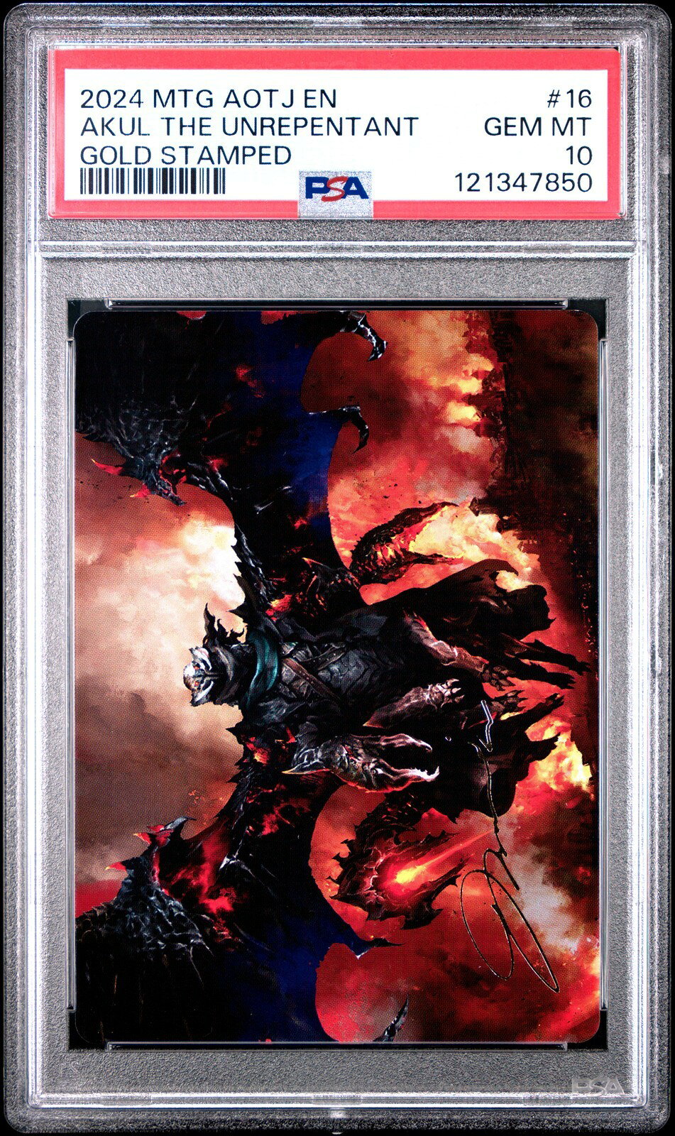 MTG英語版 2024 OUTLAWS OF THUNDER JUNCTION ART SER AKUL THE UNREPENTANT #16 PSA 10 鑑定済