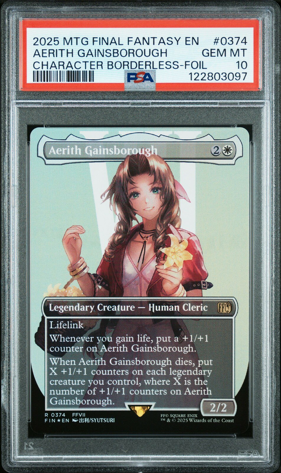 MTG英語版 2025 FINAL FANTASY AERITH GAINSBOROUGH BORDERLESS-FOIL PSA 10 鑑定済