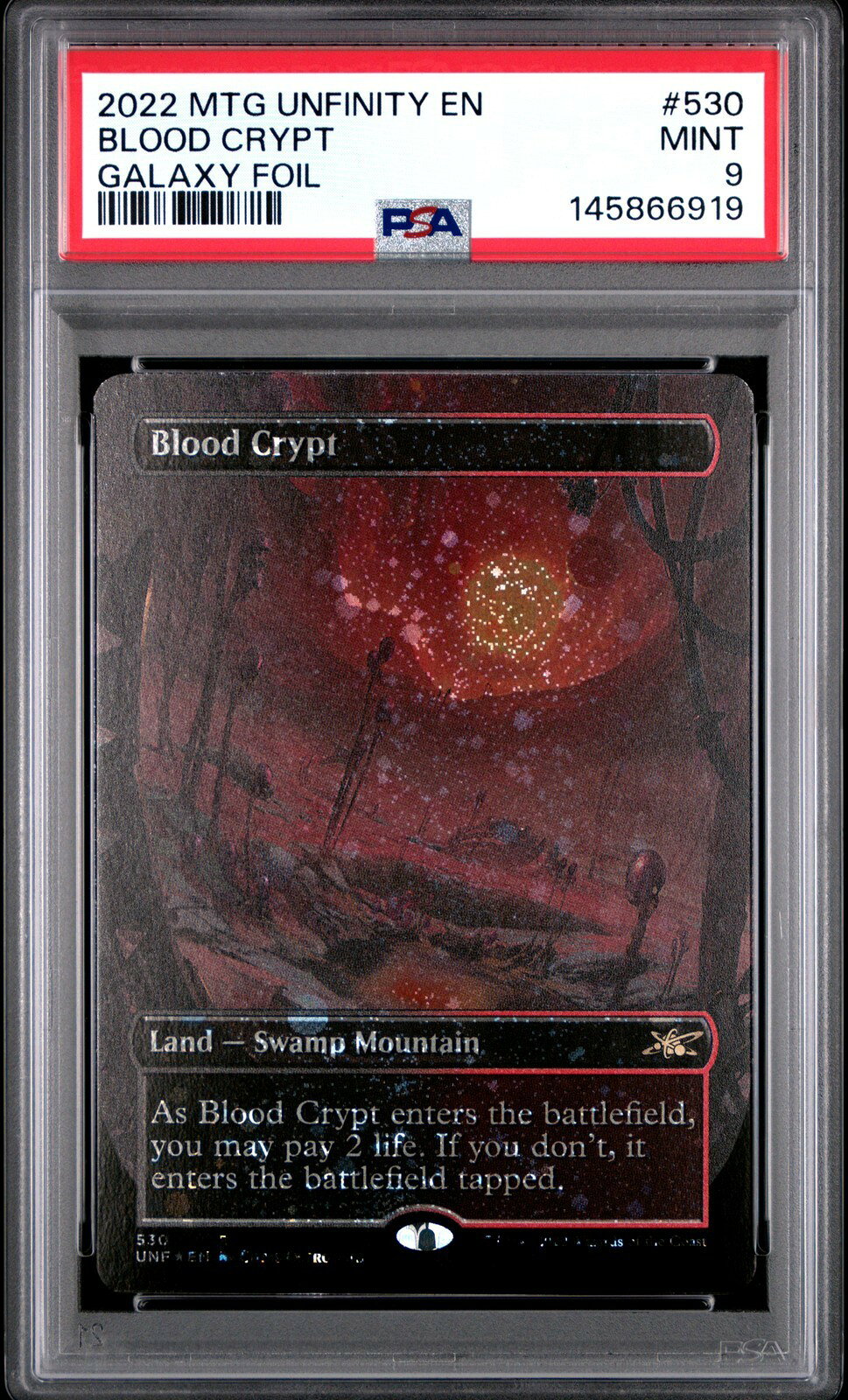 MTG英語版 2022 Unfinity Blood Crypt Galaxy Foil #530 PSA 9 鑑定済