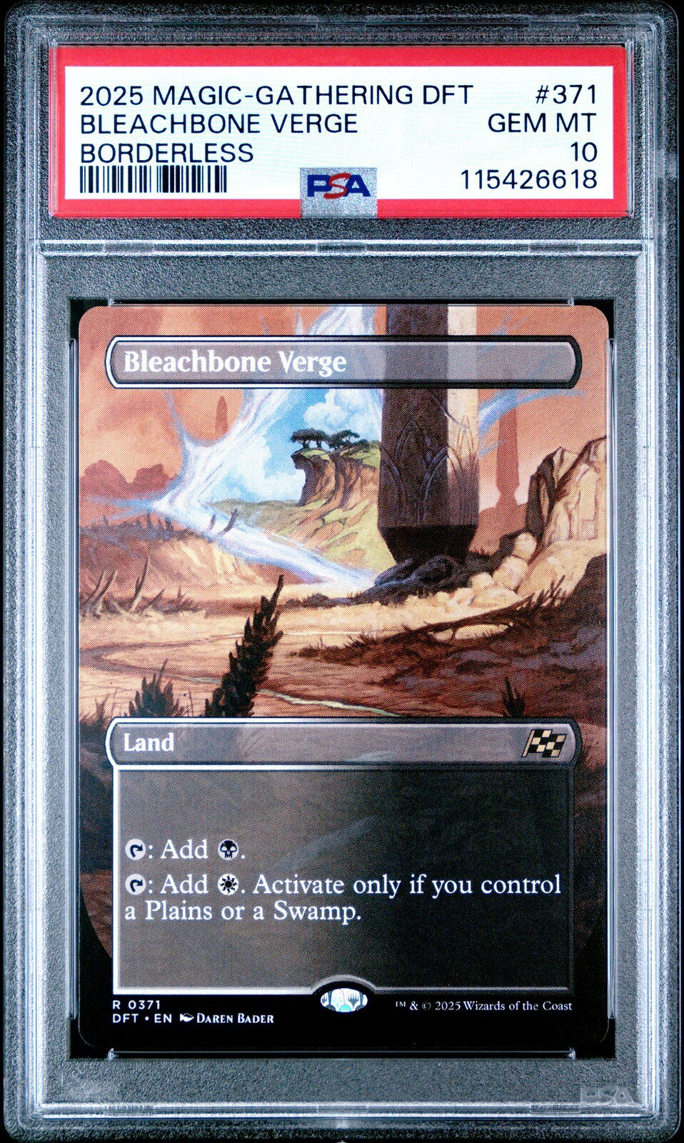 MTG英語版 2025 Aetherdrift Bleachbone Verge Borderless #371 PSA 10 鑑定済