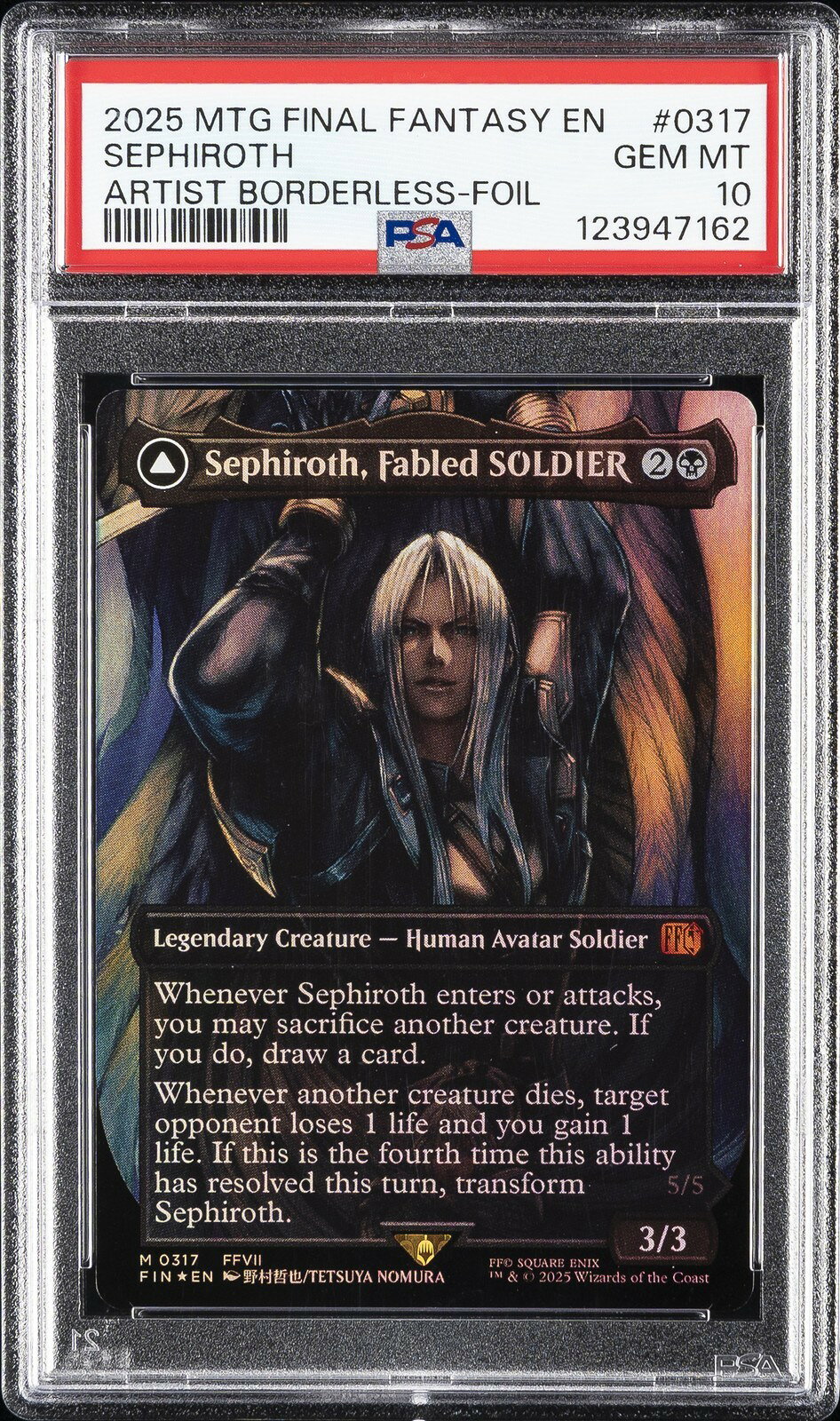 MTG英語版 Final Fantasy Sephiroth, Fabled Soldier/Sephiroth, One-Winged Angel PSA 10 鑑定済
