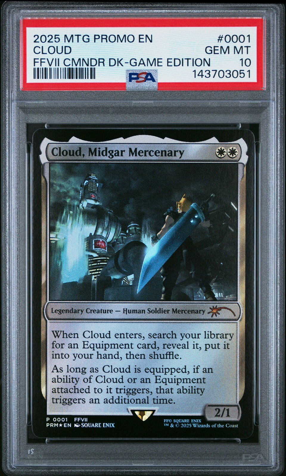 MTG英語版 2025 MTG PROMOS CLOUD, MIDGAR MERCENARY プロモ #0001 PSA10 鑑定済